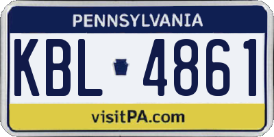 PA license plate KBL4861