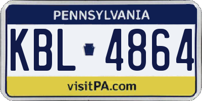 PA license plate KBL4864