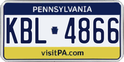 PA license plate KBL4866