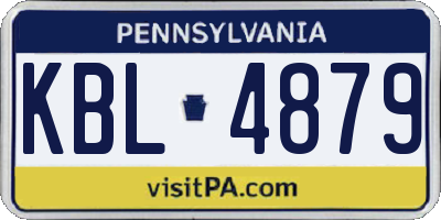 PA license plate KBL4879