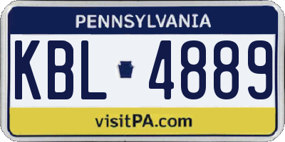 PA license plate KBL4889