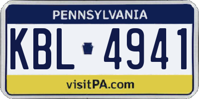 PA license plate KBL4941