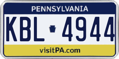 PA license plate KBL4944