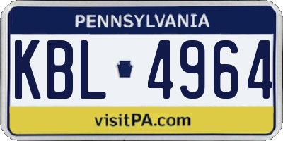 PA license plate KBL4964