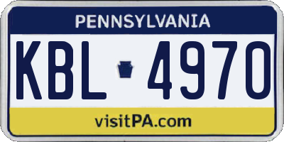 PA license plate KBL4970