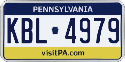 PA license plate KBL4979
