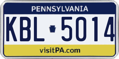 PA license plate KBL5014
