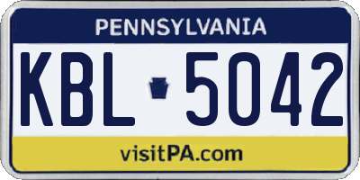 PA license plate KBL5042