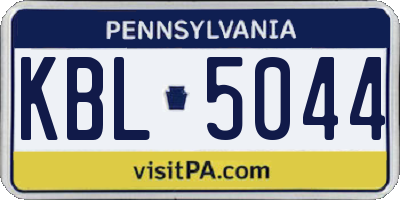 PA license plate KBL5044