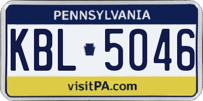 PA license plate KBL5046