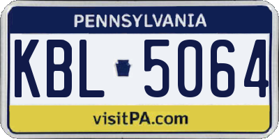 PA license plate KBL5064