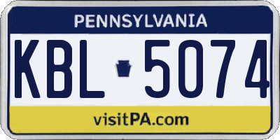 PA license plate KBL5074
