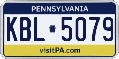 PA license plate KBL5079