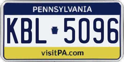 PA license plate KBL5096