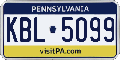 PA license plate KBL5099