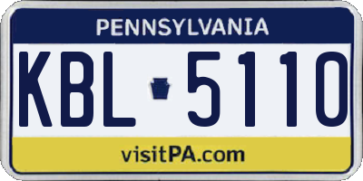 PA license plate KBL5110