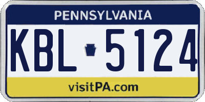 PA license plate KBL5124