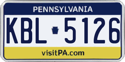 PA license plate KBL5126