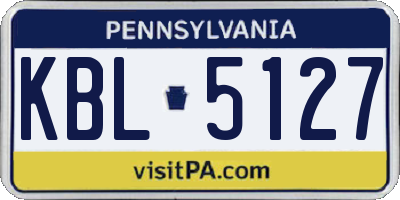 PA license plate KBL5127