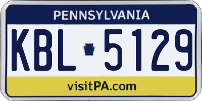 PA license plate KBL5129