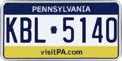 PA license plate KBL5140
