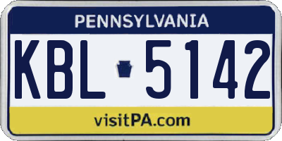 PA license plate KBL5142