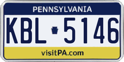 PA license plate KBL5146