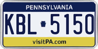 PA license plate KBL5150