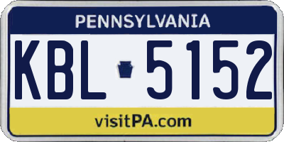 PA license plate KBL5152