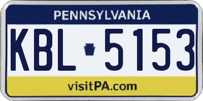 PA license plate KBL5153