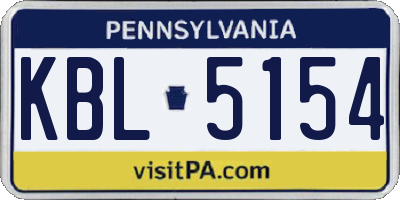 PA license plate KBL5154