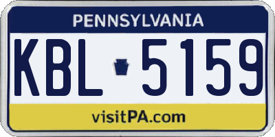 PA license plate KBL5159