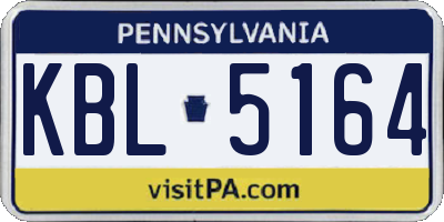 PA license plate KBL5164