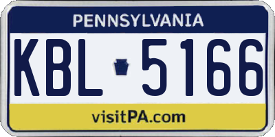 PA license plate KBL5166