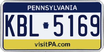 PA license plate KBL5169