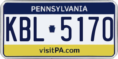 PA license plate KBL5170