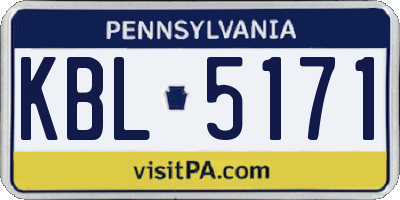 PA license plate KBL5171