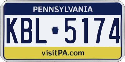 PA license plate KBL5174