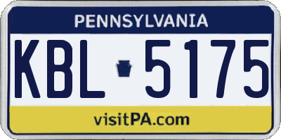 PA license plate KBL5175