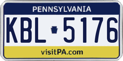 PA license plate KBL5176