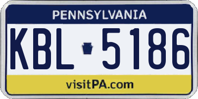 PA license plate KBL5186