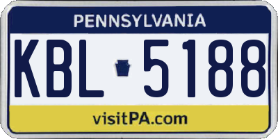PA license plate KBL5188
