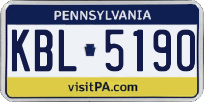 PA license plate KBL5190