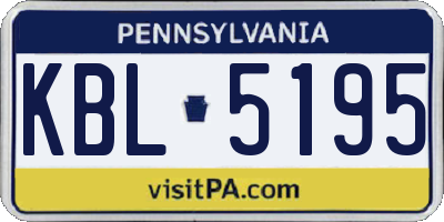 PA license plate KBL5195
