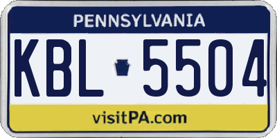 PA license plate KBL5504