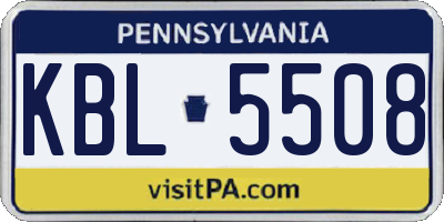 PA license plate KBL5508