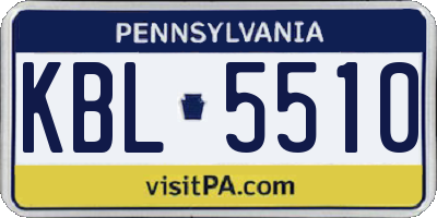 PA license plate KBL5510