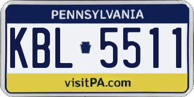 PA license plate KBL5511