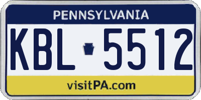 PA license plate KBL5512
