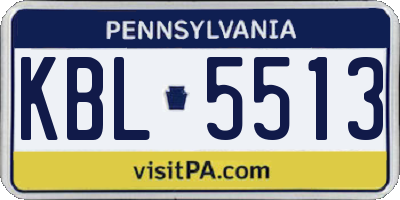 PA license plate KBL5513
